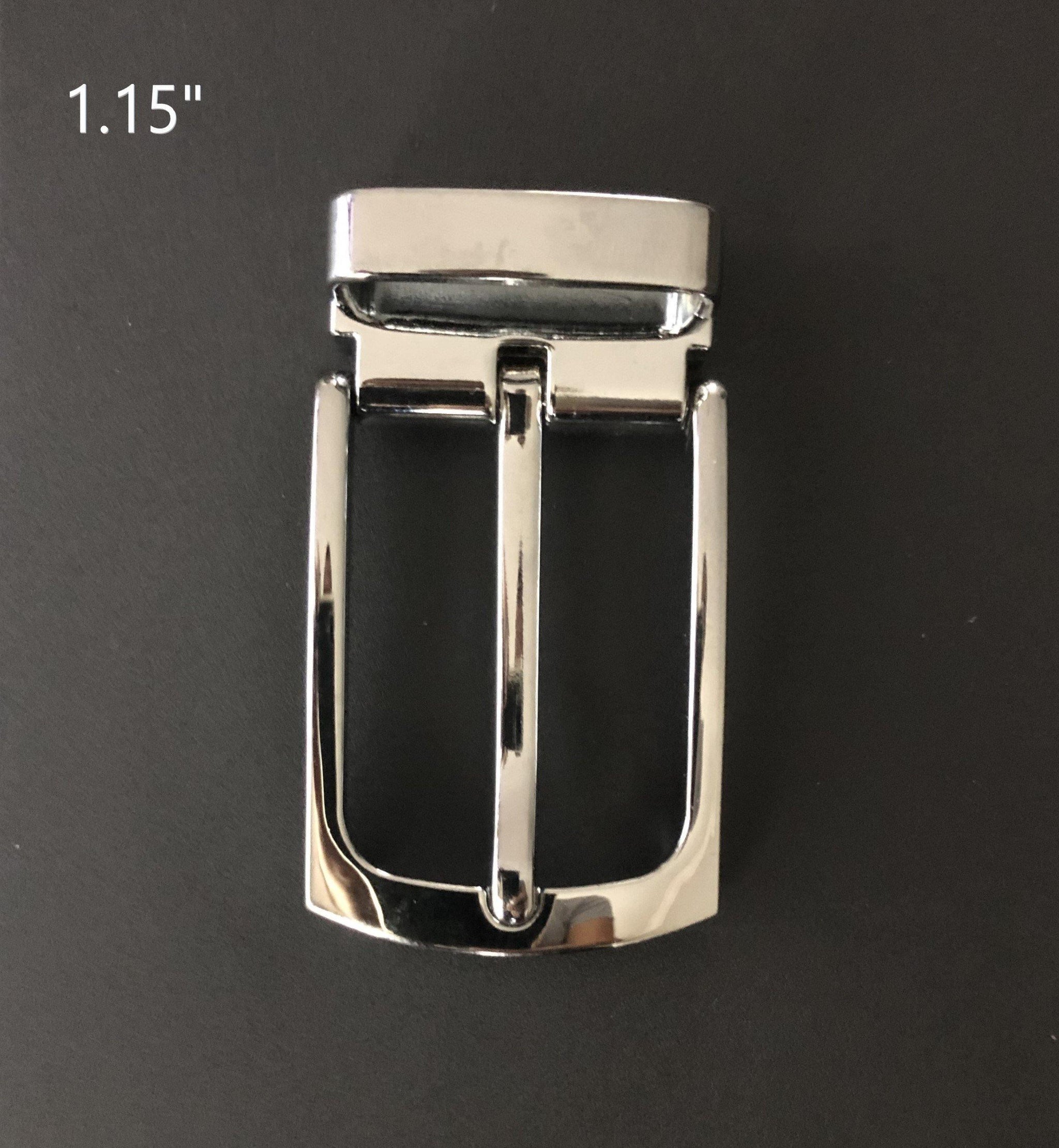 Silver Pin & Clip Belt Buckle 1.15"