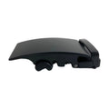 Plate black ratchet buckle 1.38 inch top surface closeup | Hedonist Chicago