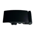 Plate black ratchet buckle 1.38 inch clasp mechanism closeup | Hedonist Chicago