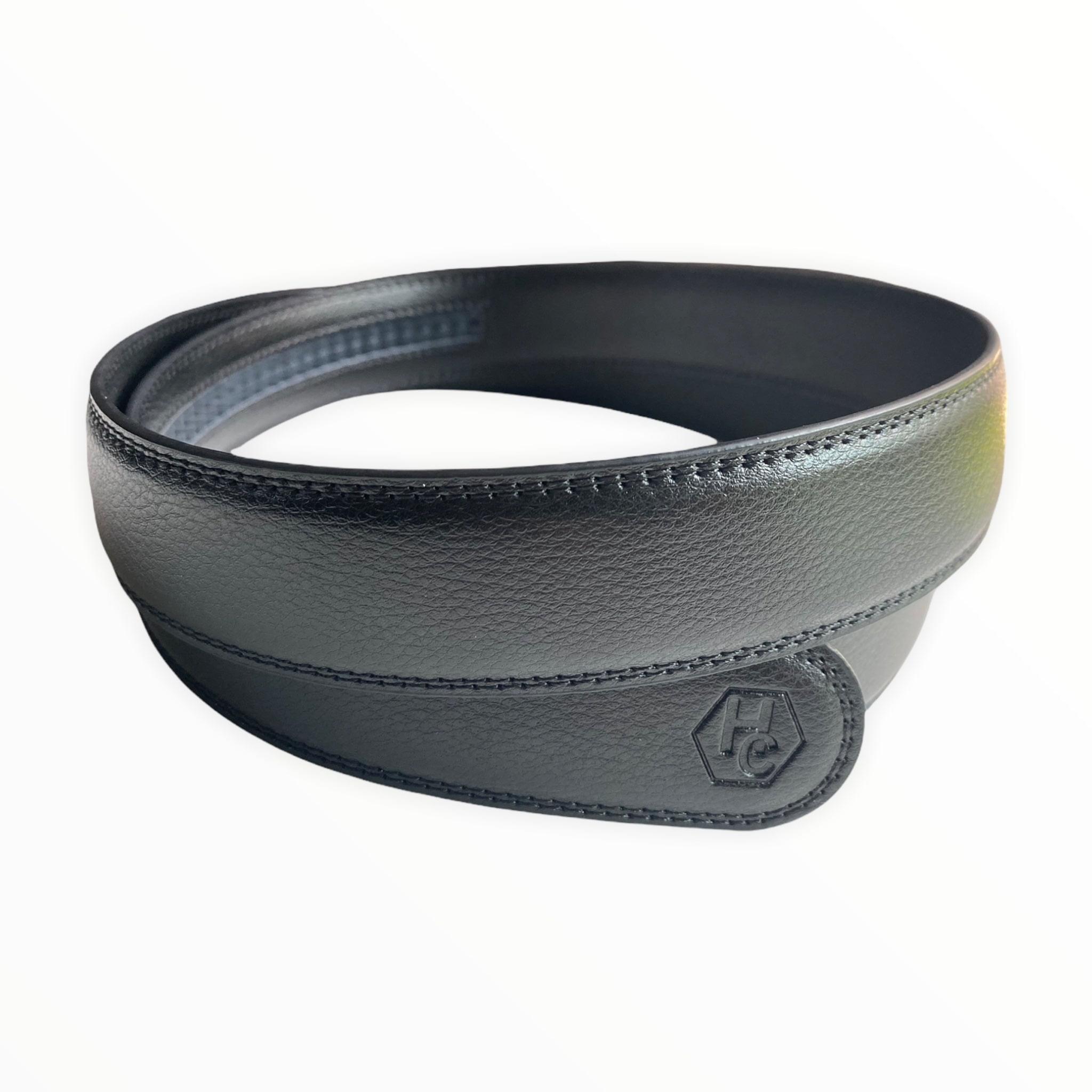 1.15" Genuine Leather Black Strap