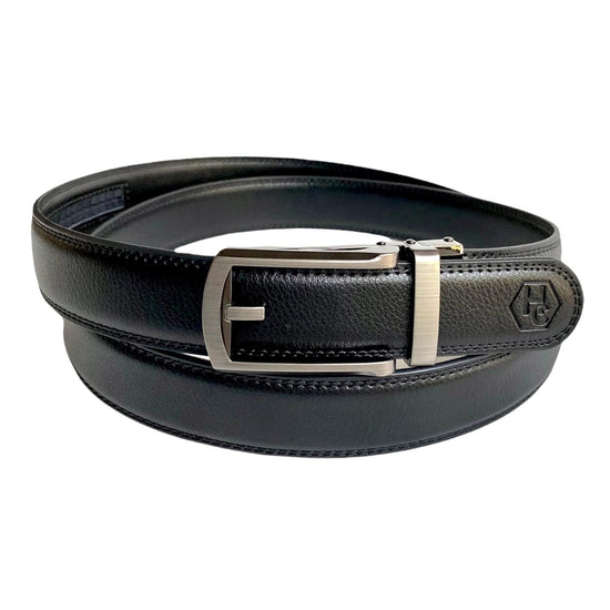 Сustom belt Wet Asphalt Black Leather Belt Automatic Buckle 1 | Hedonist-Style | Chicago