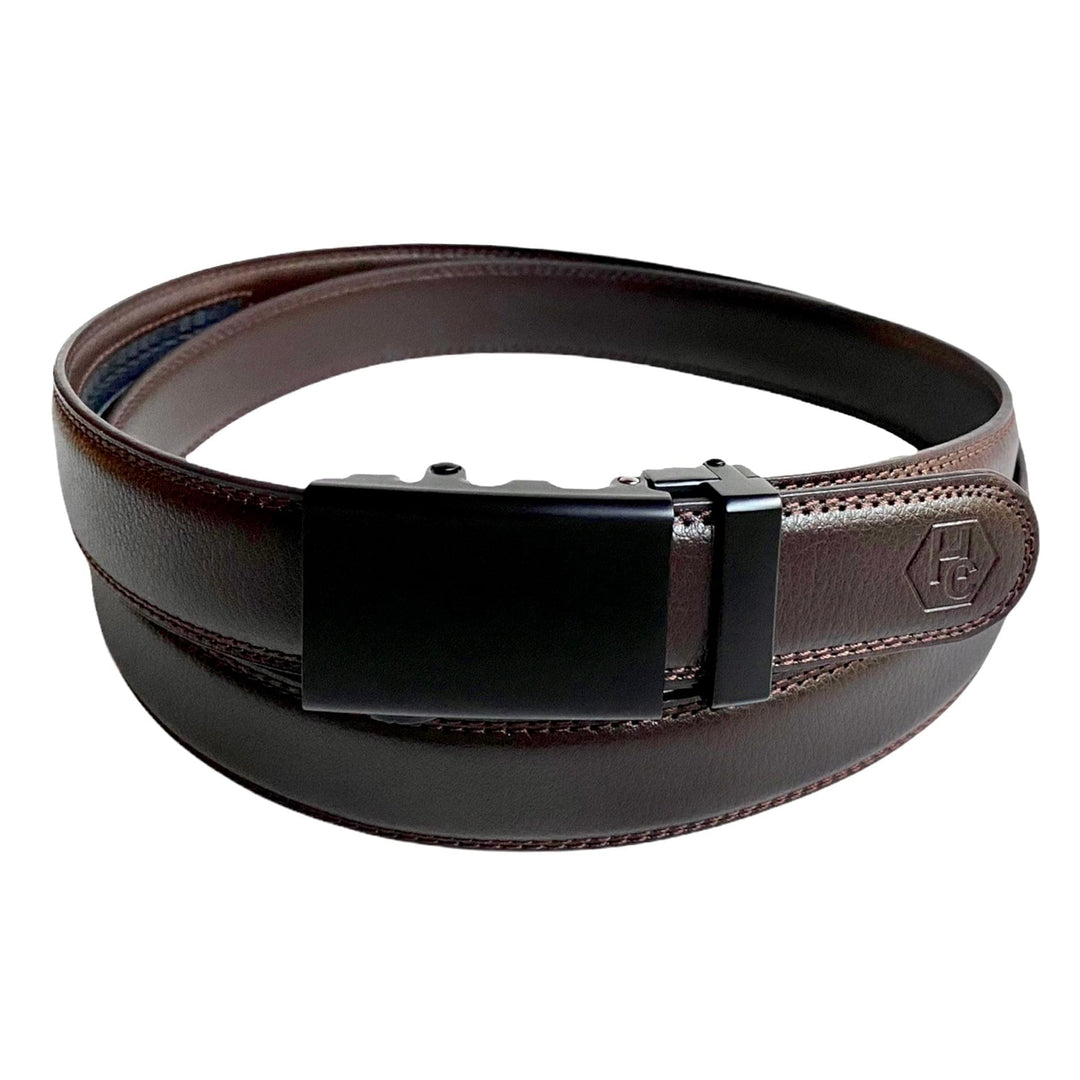 Dark Brown Leather Belt Black Auto Buckle 1 | Hedonist-Style | Chicago