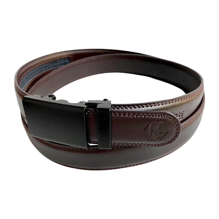 Сustom beltDark Brown Leather Belt Black Auto Buckle 3 | Hedonist-Style | Chicago