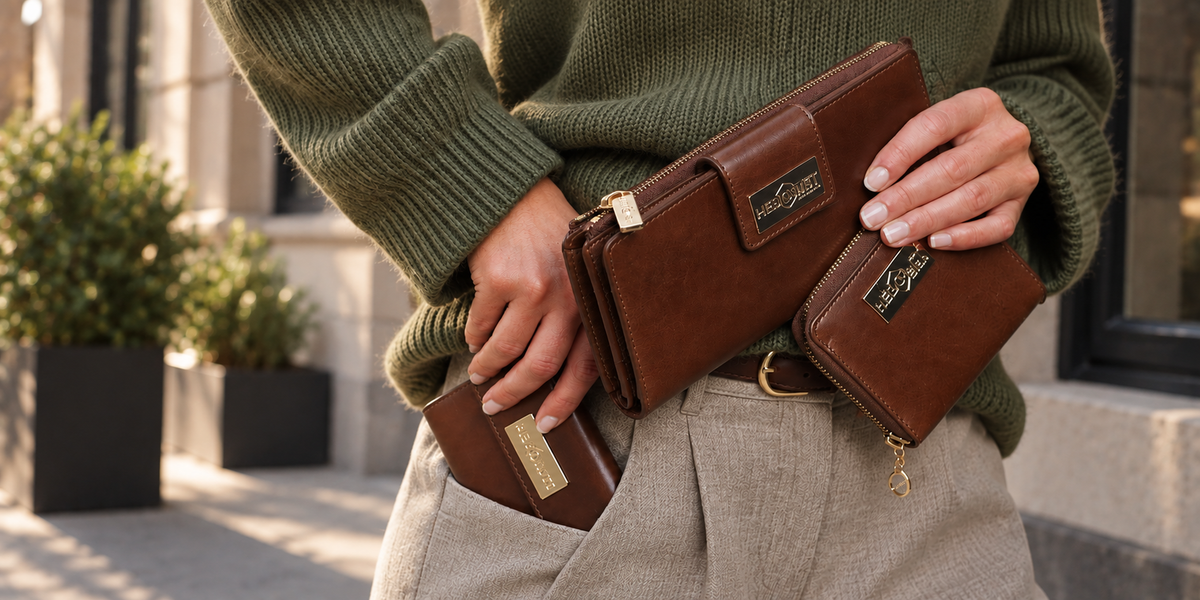 Brown leather wallets by Hedonist Chicago