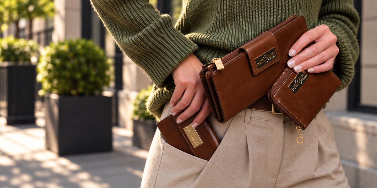 Brown leather wallets by Hedonist Chicago