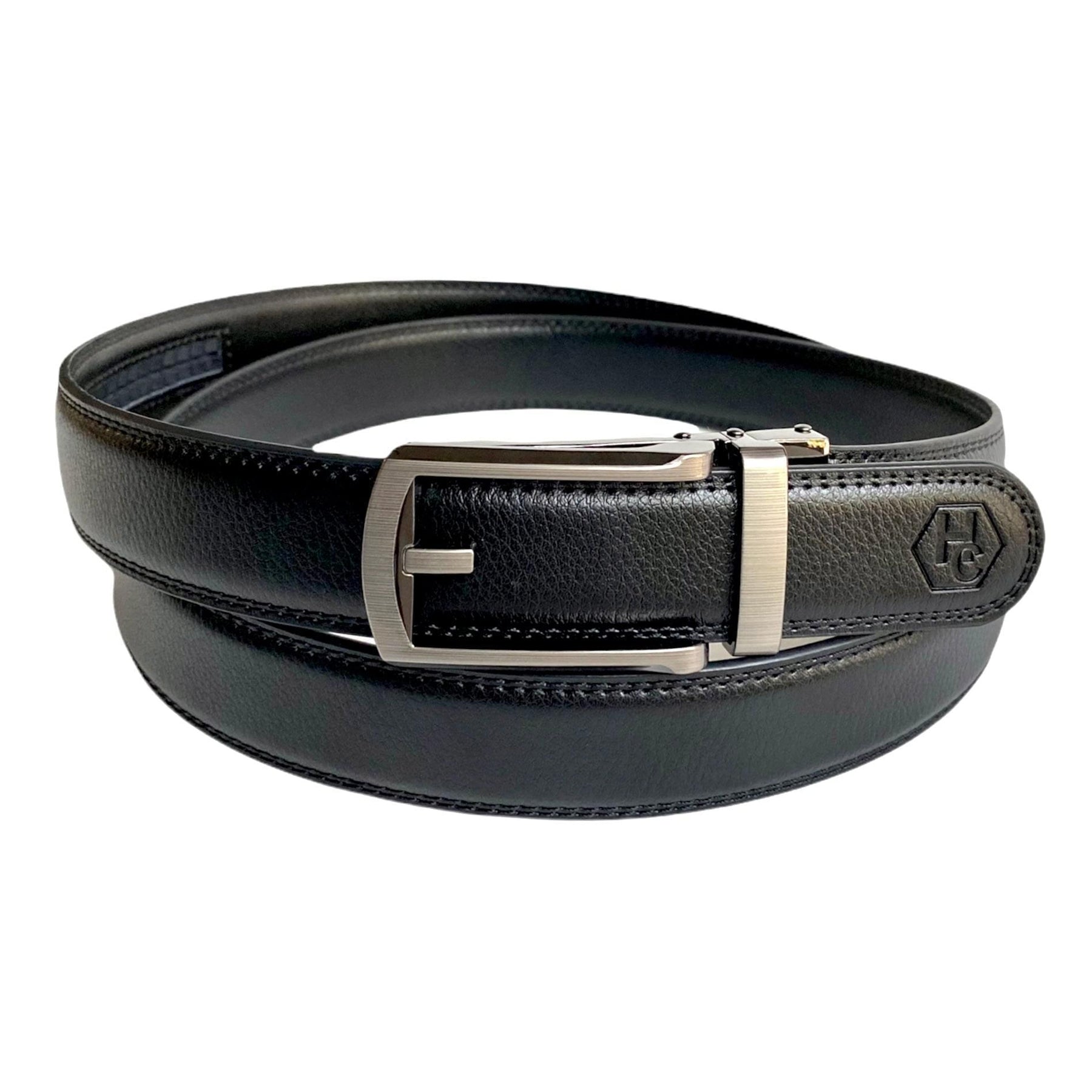 Metal Automatic belt buckle 1.15" , front view, for ratchet leather belts by Hedonist Chicago
