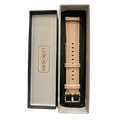 Beige pink leather watch band, presented in box