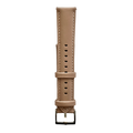 Beige pink leather watch band with quick release bars, buckle detail