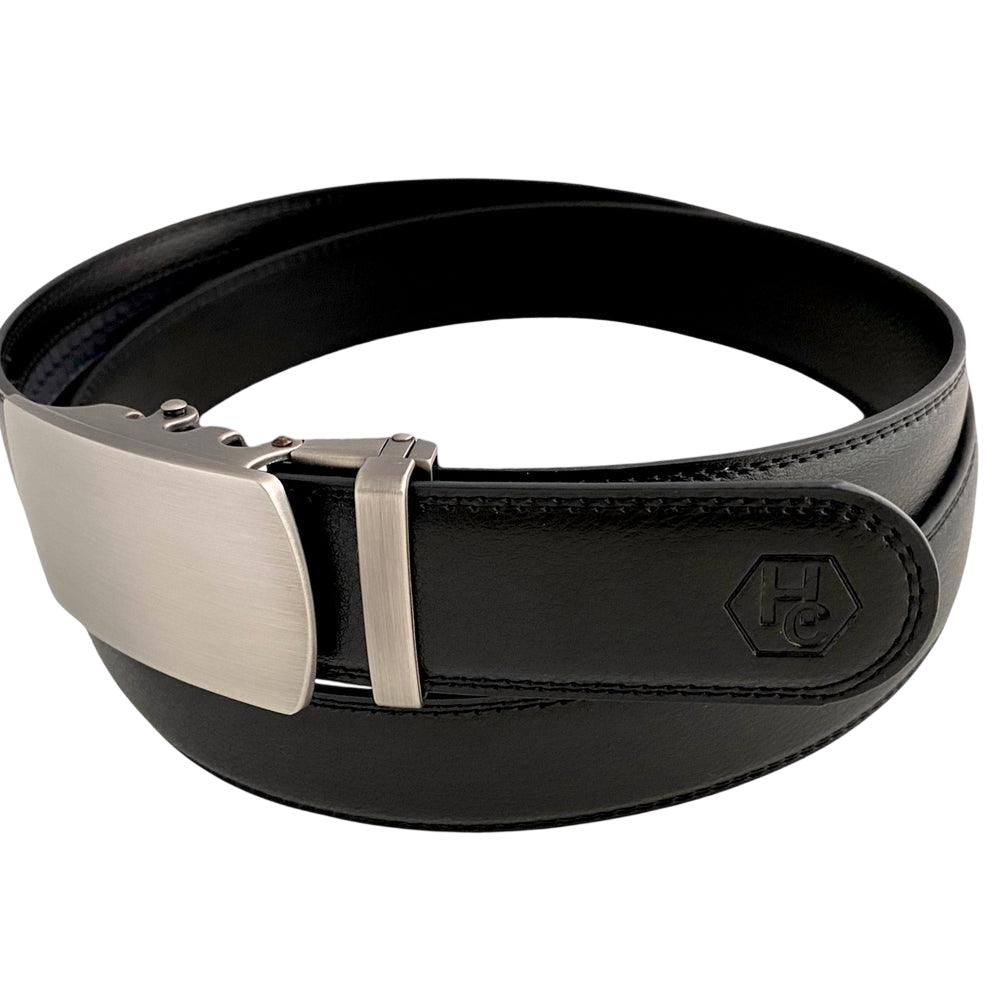 Black leather bifold wallet, belt, and watch band gift set by Hedonist Chicago