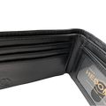 Black croc-embossed bifold wallet and leather belt gift set by Hedonist Chicago