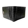 Black croc-embossed bifold wallet and leather belt gift set by Hedonist Chicago