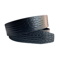 Leather Belt Strap Black Croc Embossed 1.38"