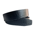 Leather Belt Strap Black Croc Embossed 1.38"