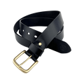 Black extra durable leather belt with buckle 2, 1.55 inch, by Hedonist Chicago