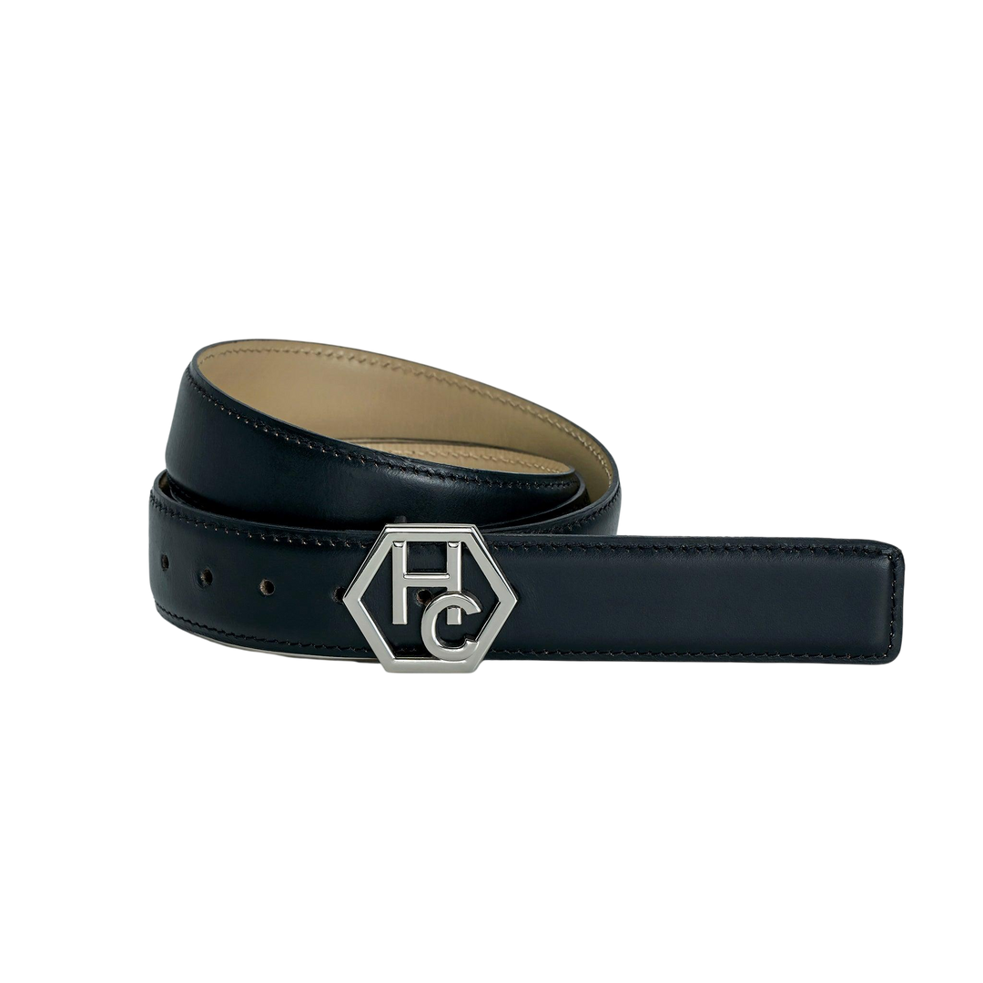Women's reversible design leather belt - black - Hedonist Chicago - premium women's leather accessory (1", reversible with ivory)