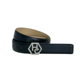Women's reversible design leather belt - black - Hedonist Chicago - premium women's leather accessory (1", reversible with ivory)