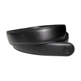 Black leather belt strap, 1.15 inch, classic front view