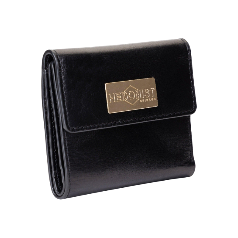 Women's Small Black Wallet in Smooth Leather by Hedonist Chicago