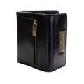 Small black leather snap wallet for women by Hedonist Chicago