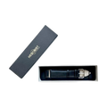 Black top-grain leather watch band, side view