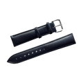 Black top-grain leather watch band, texture close-up
