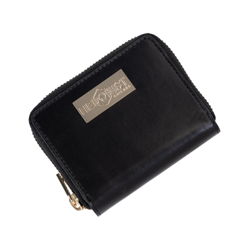 Zip Around Small Black Leather Wallet for Women from Hedonist Chicago