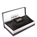 Black leather travel wallet presented in Hedonist Chicago branded gift box