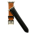 Black padded leather Apple Watch band, compatible with all Apple Watch models