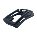 Black ratchet belt buckle, 1.15 inch, back locking mechanism view
