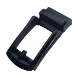 Black ratchet belt buckle, 1.15 inch, matte front view