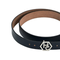 Buckle close-up on women's seamless edge belt - black - Hedonist Chicago - close-up view (1.3")