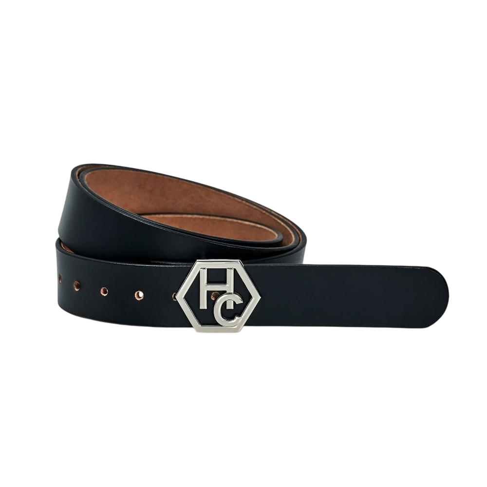 Women's seamless edge belt - black - Hedonist Chicago - premium women's leather accessory (1.3")