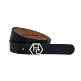 Women's seamless edge belt - black - Hedonist Chicago - premium women's leather accessory (1.3")