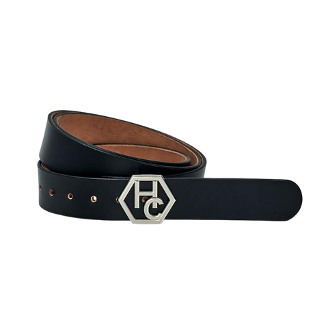 Women's seamless edge belt - black - Hedonist Chicago - premium women's leather accessory (1.3")
