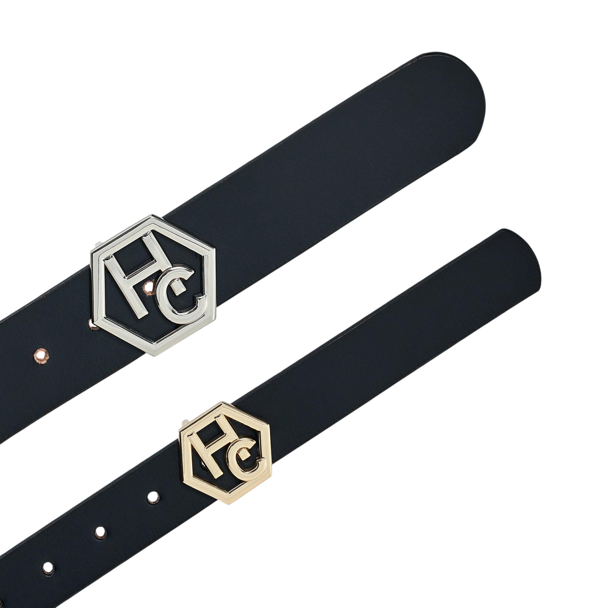 Edge stitching detail on women's seamless edge belt - black - Hedonist Chicago - close-up view (1.3")