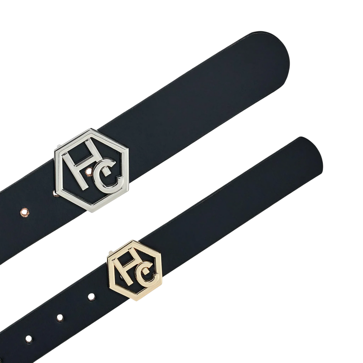 Edge finish detail on women's seamless edge belt - black - Hedonist Chicago - close-up view (1.3")