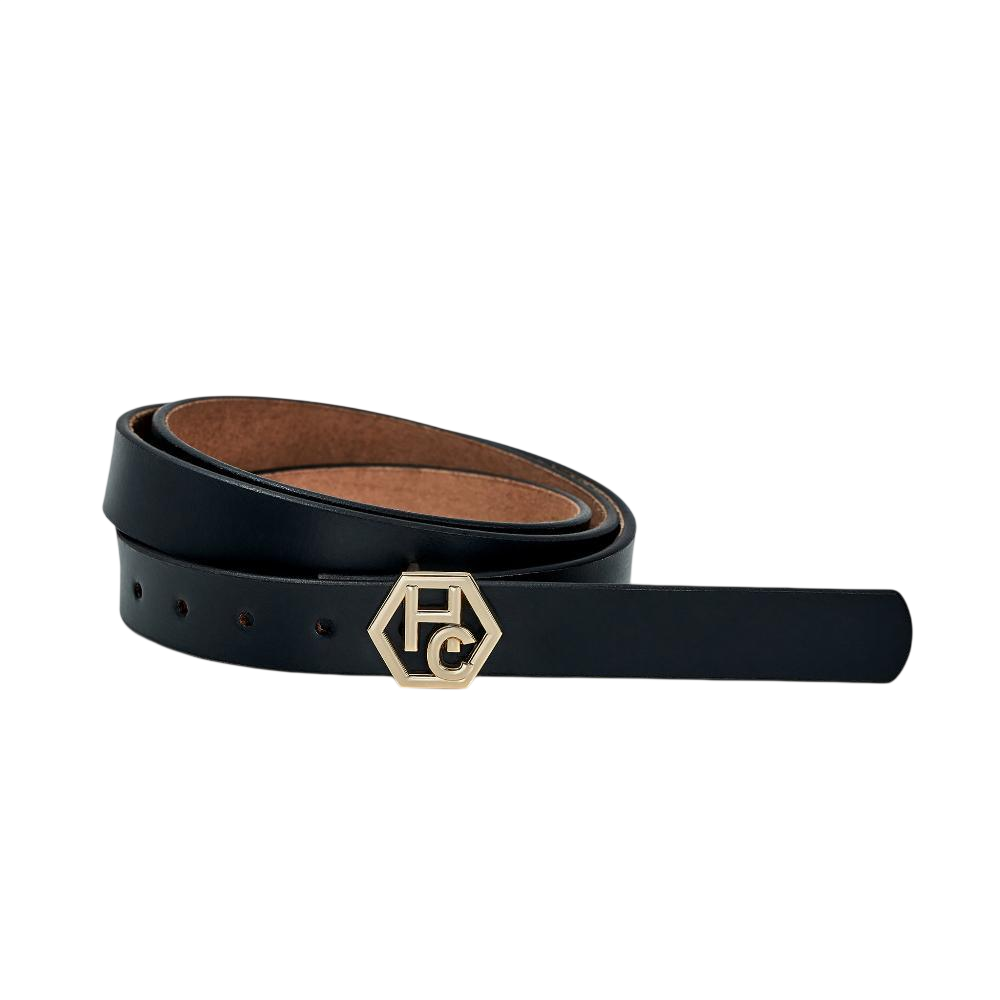 Women's seamless edge leather belt - black - Hedonist Chicago - premium women's leather accessory (1")