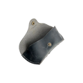Soft Leather Eye Glasses Case in Black Washed, open, showing the suede-lined interior