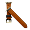 Blue padded leather Apple Watch band, compatible with all Apple Watch models