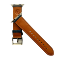 Blue padded leather Apple Watch band, compatible with all Apple Watch models