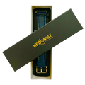 Blue padded leather Apple Watch band, presented in gift box