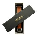 Brown leather Apple Watch band, presented in gift box