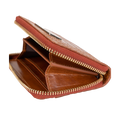 Small brown croco-embossed zip wallet for women by Hedonist Chicago
