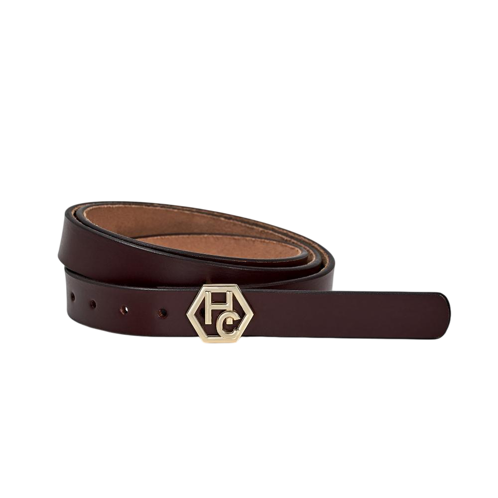 Women's seamless edge leather belt - brown - Hedonist Chicago - premium women's leather accessory (1")