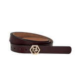 Women's seamless edge leather belt - brown - Hedonist Chicago - premium women's leather accessory (1")