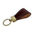 Brown leather key chain, full grain leather, minimalist design
