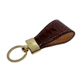 Brown leather key chain, full grain leather, minimalist design