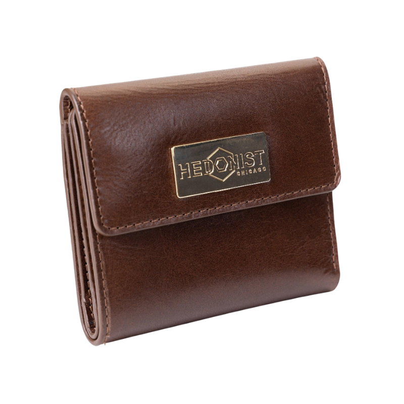 Women's Brown Small Wallet in Smooth Leather from Hedonist Chicago