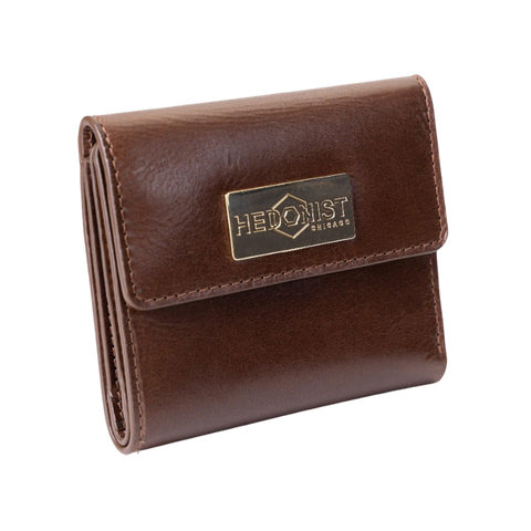 Women's Brown Small Wallet in Smooth Leather from Hedonist Chicago