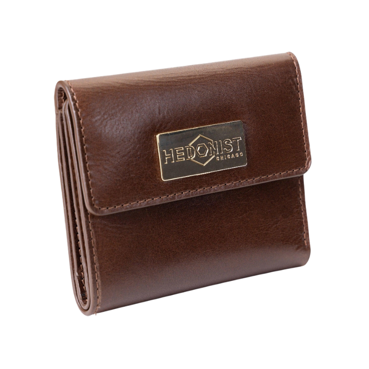 Women's Brown Small Wallet in Smooth Leather from Hedonist Chicago